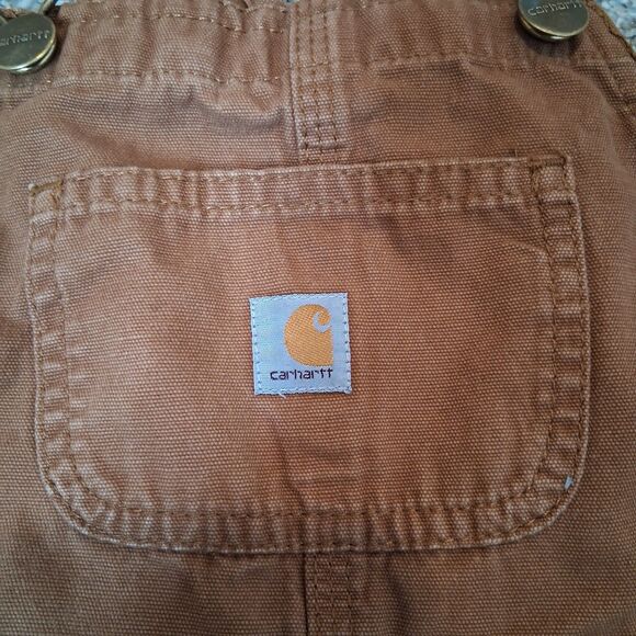 Carhartt Short Overalls Shortalls Brown Toddler 4T - Picture 6 of 11